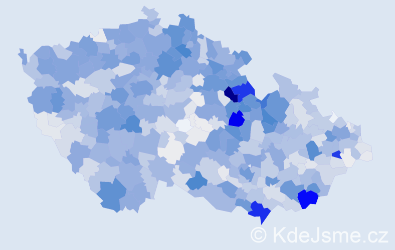 Příjmení: 'Bartoš', počet výskytů 6976 v celé ČR