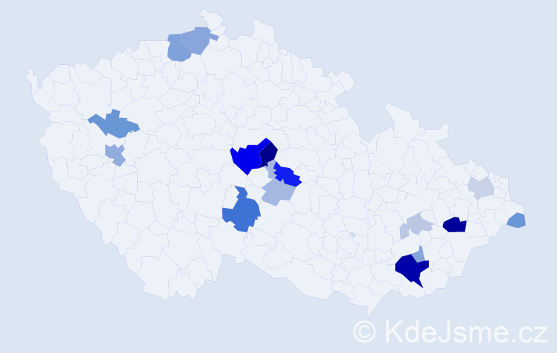 Příjmení: 'Bičánková', počet výskytů 42 v celé ČR