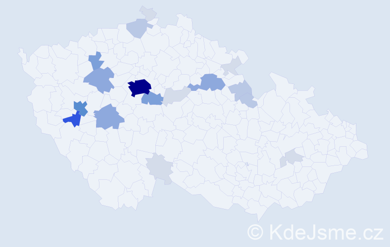 Příjmení: 'Naxera', počet výskytů 67 v celé ČR