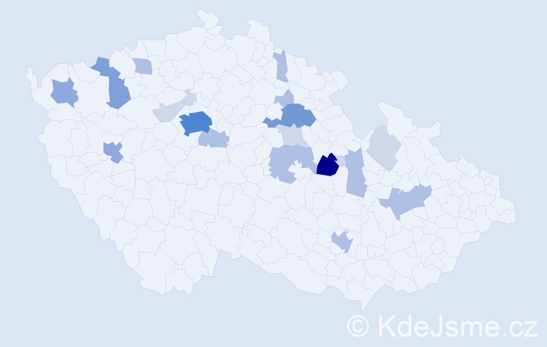 Příjmení: 'Rubková', počet výskytů 66 v celé ČR