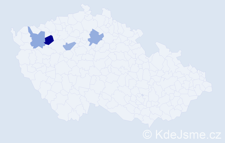 Příjmení: 'Dřeveňáková', počet výskytů 4 v celé ČR