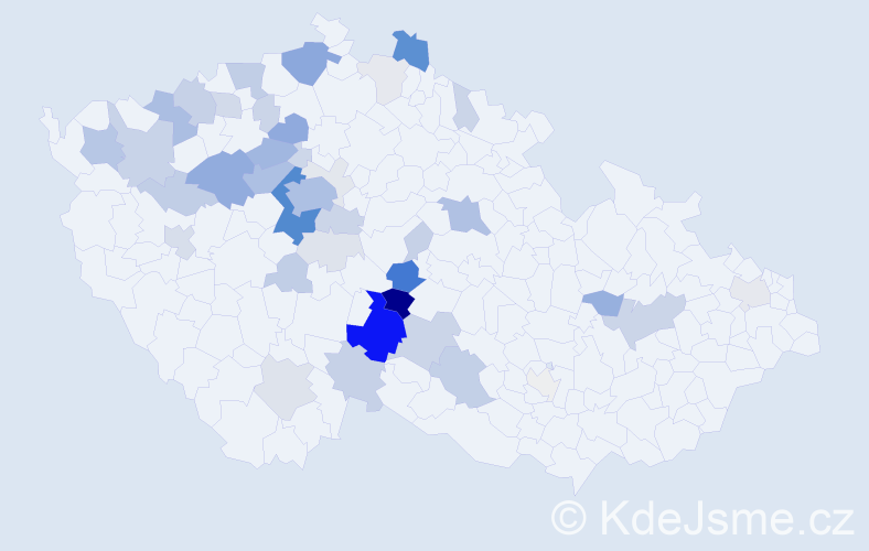 Příjmení: 'Vaňhová', počet výskytů 179 v celé ČR