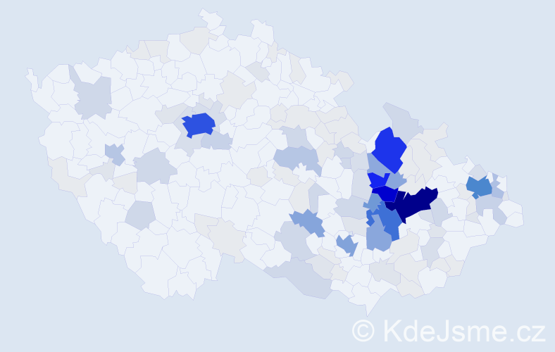 Příjmení: 'Vařeková', počet výskytů 547 v celé ČR