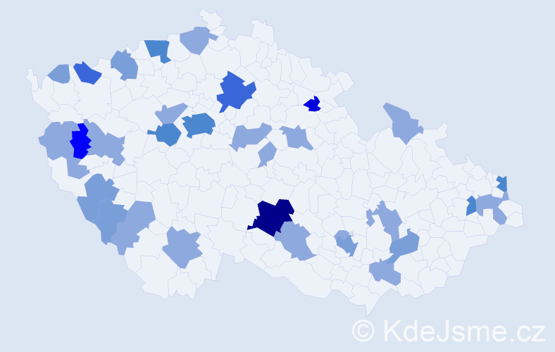 Příjmení: 'Kriška', počet výskytů 72 v celé ČR