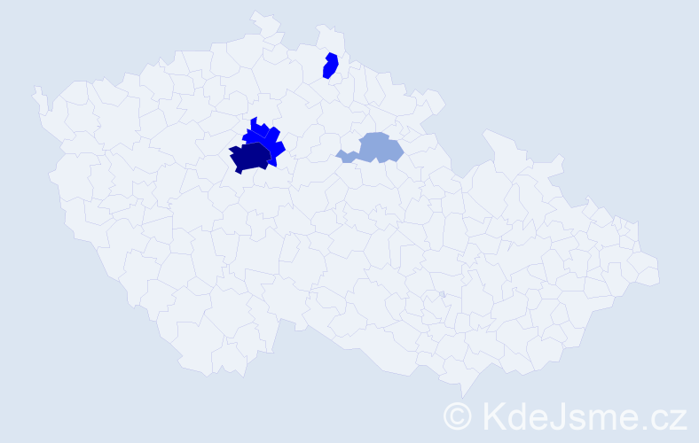 Příjmení: 'Zurynek', počet výskytů 18 v celé ČR