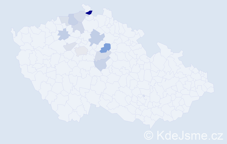 Příjmení: 'Louka', počet výskytů 22 v celé ČR