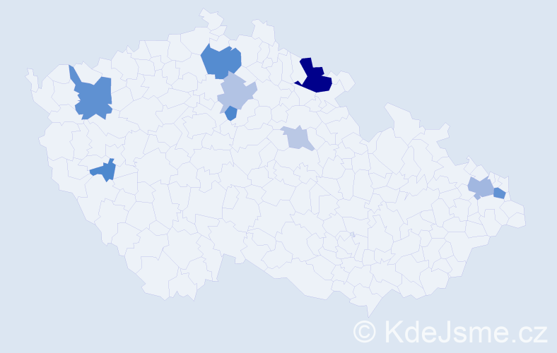 Příjmení: 'Duháček', počet výskytů 22 v celé ČR