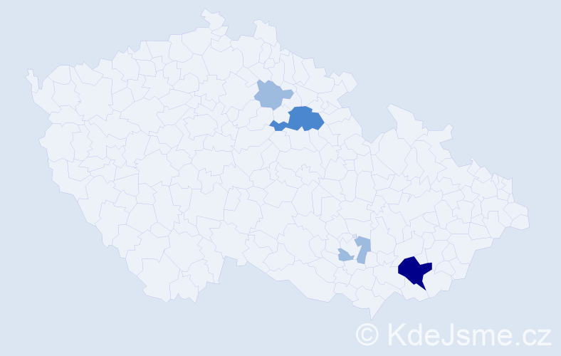 Příjmení: 'Kintlerová', počet výskytů 8 v celé ČR