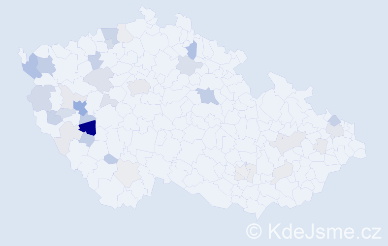 Příjmení: 'Kalabza', počet výskytů 105 v celé ČR