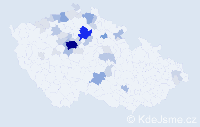 Příjmení: 'Kolátor', počet výskytů 126 v celé ČR