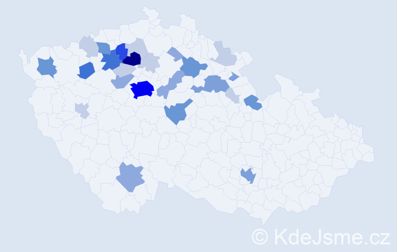 Příjmení: 'Cimr', počet výskytů 85 v celé ČR