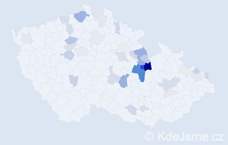 Příjmení: 'Betlach', počet výskytů 114 v celé ČR