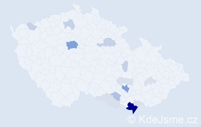 Příjmení: 'Ferbar', počet výskytů 51 v celé ČR