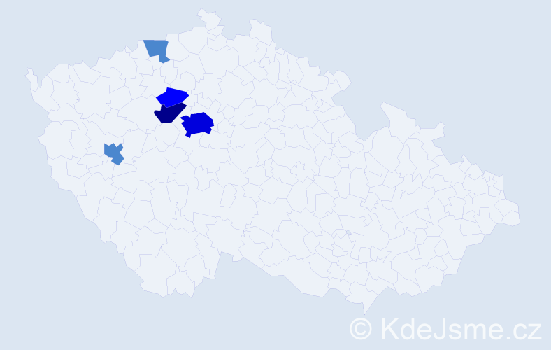 Příjmení: 'Kasner', počet výskytů 24 v celé ČR