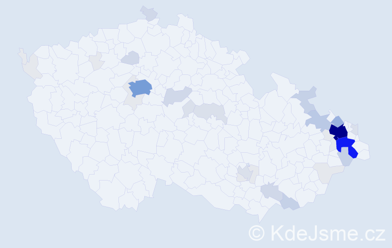 Příjmení: 'Chamrád', počet výskytů 147 v celé ČR