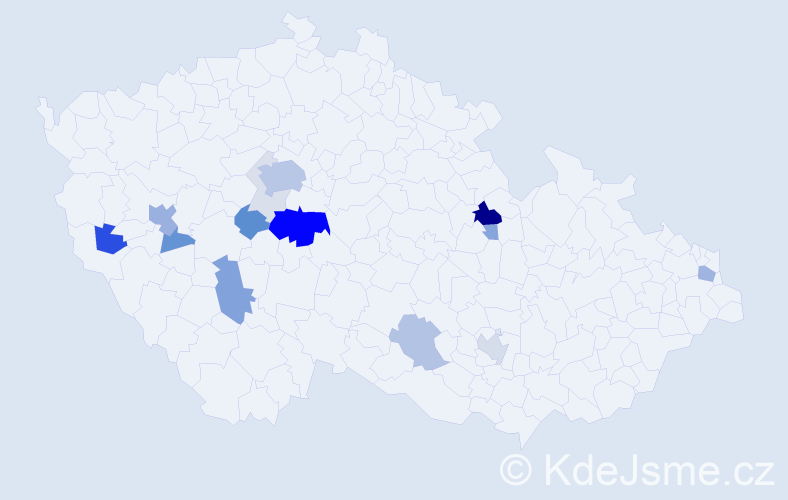 Příjmení: 'Kheková', počet výskytů 57 v celé ČR