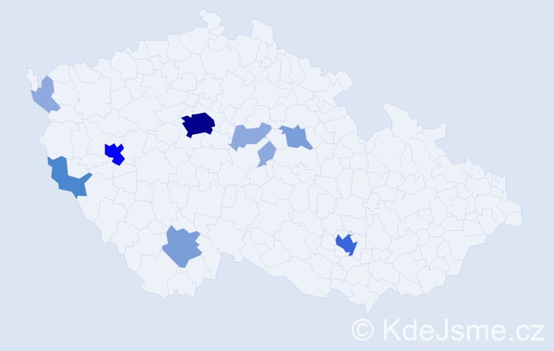 Příjmení: 'Kukhar', počet výskytů 26 v celé ČR