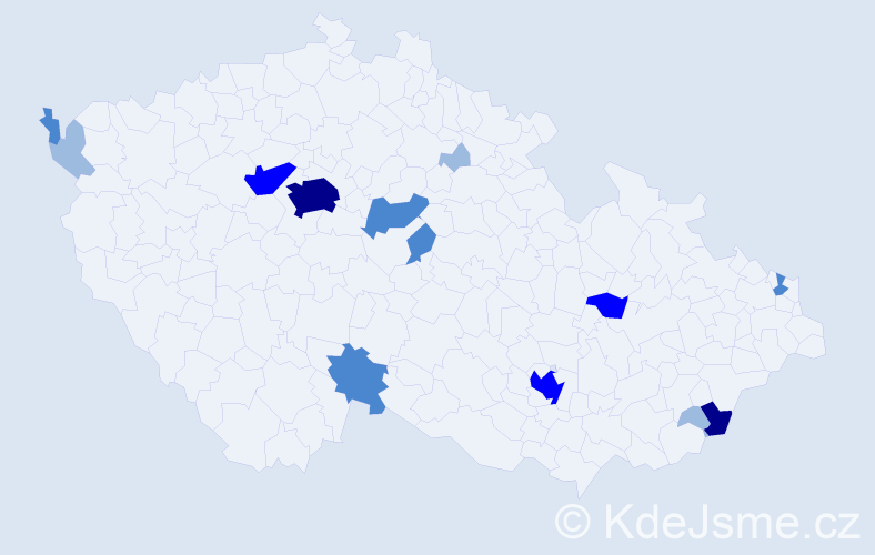 Příjmení: 'Múdra', počet výskytů 30 v celé ČR