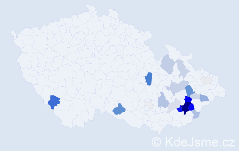 Příjmení: 'Mašláňová', počet výskytů 71 v celé ČR