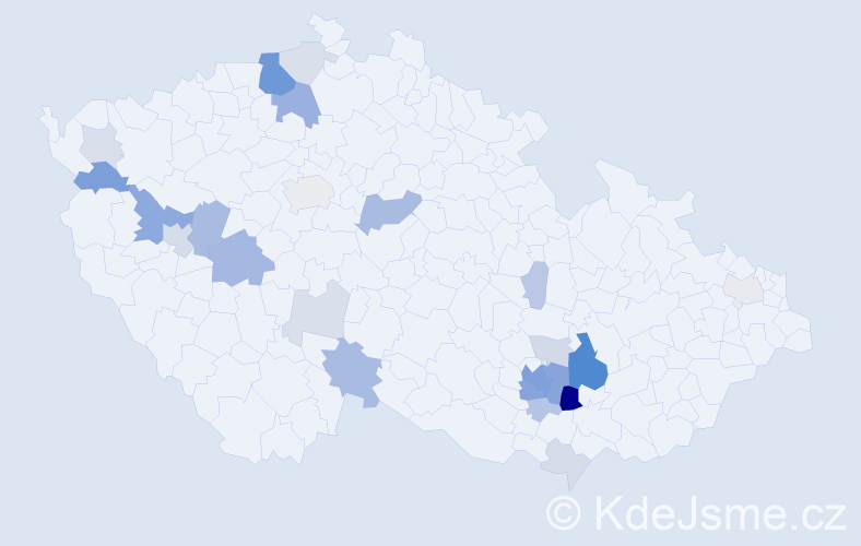 Příjmení: 'Kreutzerová', počet výskytů 74 v celé ČR