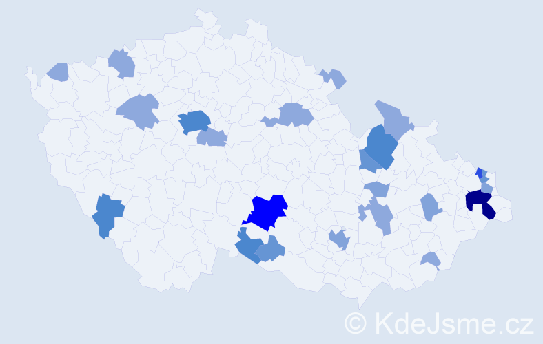 Příjmení: 'Masláková', počet výskytů 61 v celé ČR