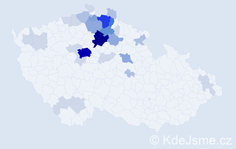 Příjmení: 'Koštejnová', počet výskytů 93 v celé ČR