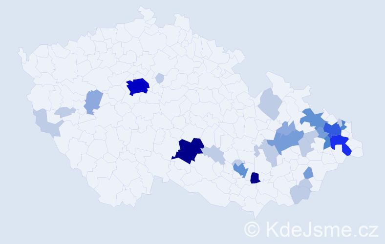 Příjmení: 'Pišová', počet výskytů 85 v celé ČR