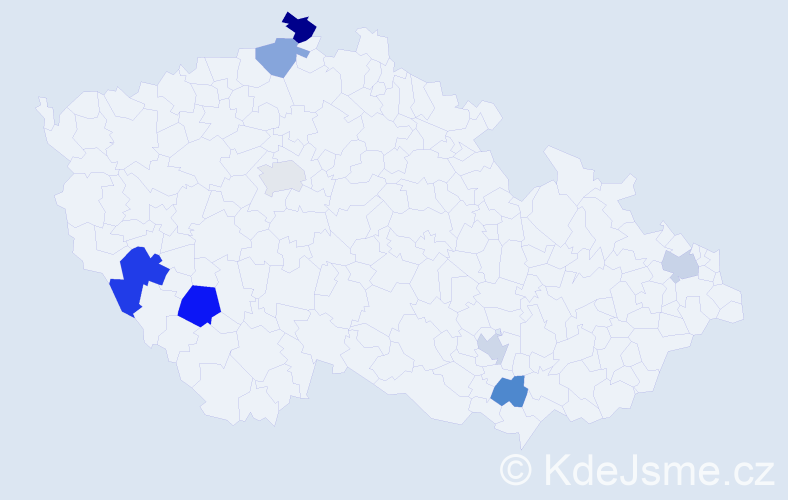 Příjmení: 'Bačovčinová', počet výskytů 11 v celé ČR