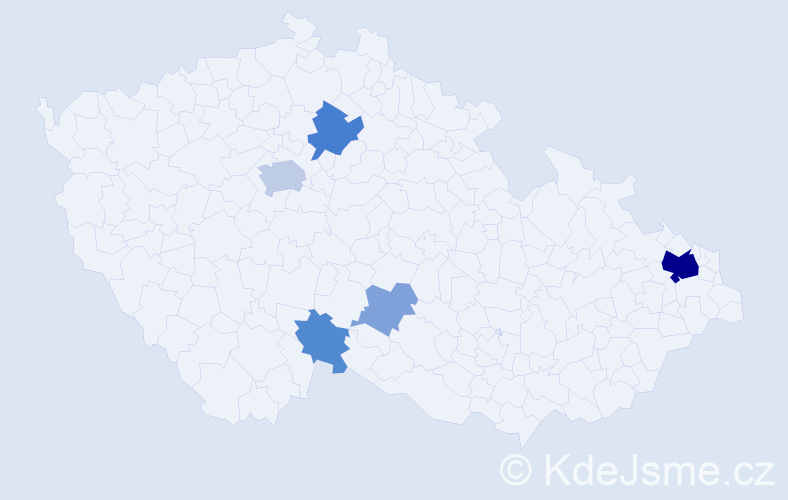 Příjmení: 'Klokner', počet výskytů 16 v celé ČR