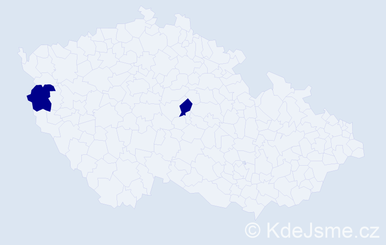 Příjmení: 'Kilkovych', počet výskytů 2 v celé ČR