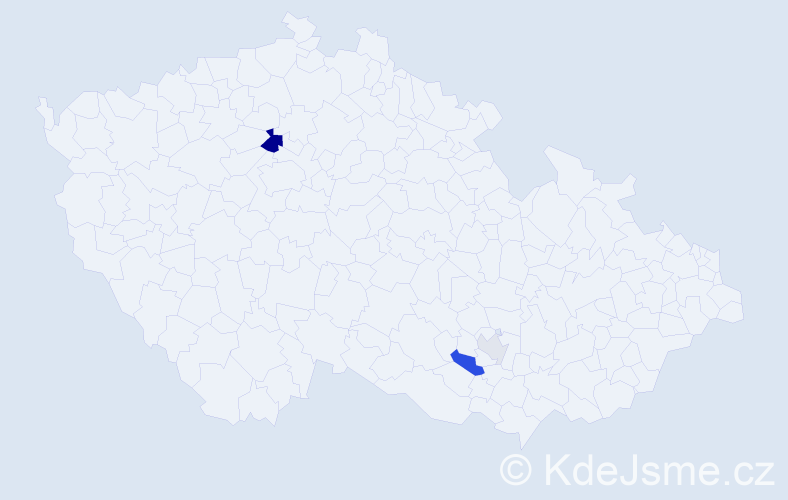 Příjmení: 'Hrabanová', počet výskytů 7 v celé ČR