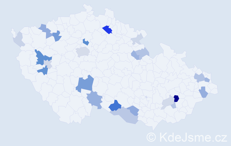 Příjmení: 'Pergerová', počet výskytů 64 v celé ČR
