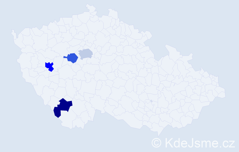 Příjmení: 'Adjal', počet výskytů 7 v celé ČR