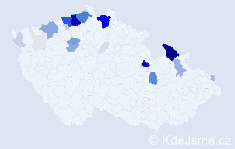 Příjmení: 'Badi', počet výskytů 187 v celé ČR