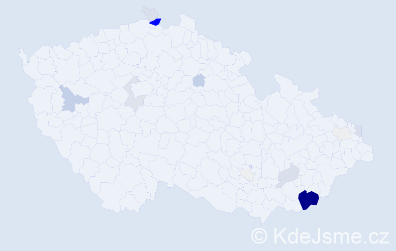 Příjmení: 'Bulejko', počet výskytů 56 v celé ČR