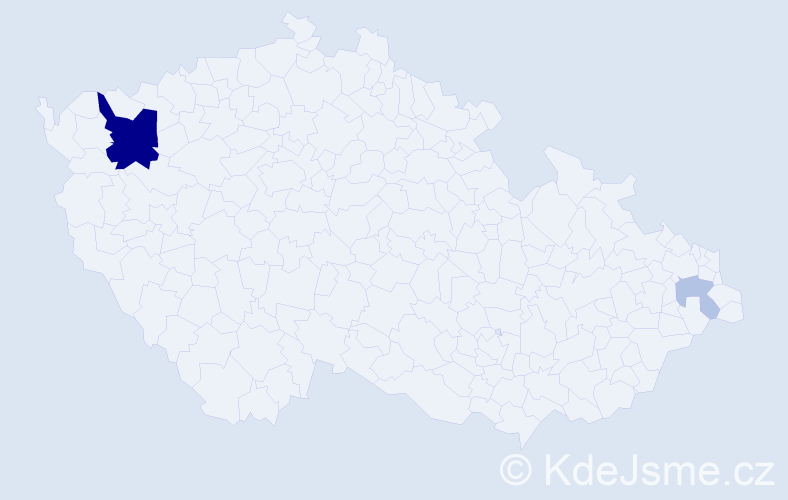 Příjmení: 'Kumičík', počet výskytů 8 v celé ČR