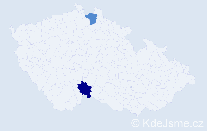 Příjmení: 'Řežabová', počet výskytů 2 v celé ČR