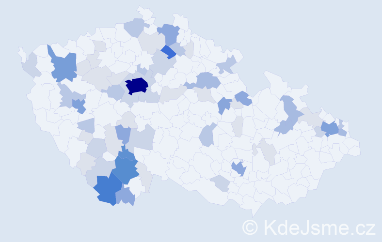 Příjmení: 'Tomka', počet výskytů 213 v celé ČR