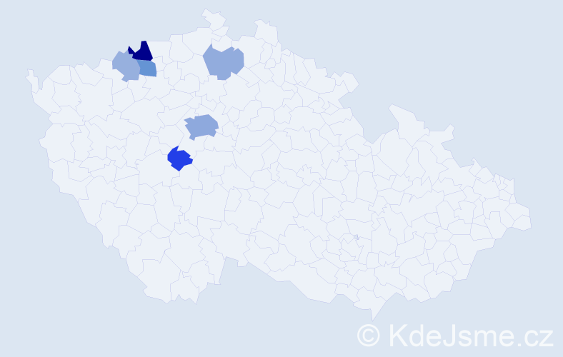 Příjmení: 'Ullíková', počet výskytů 18 v celé ČR