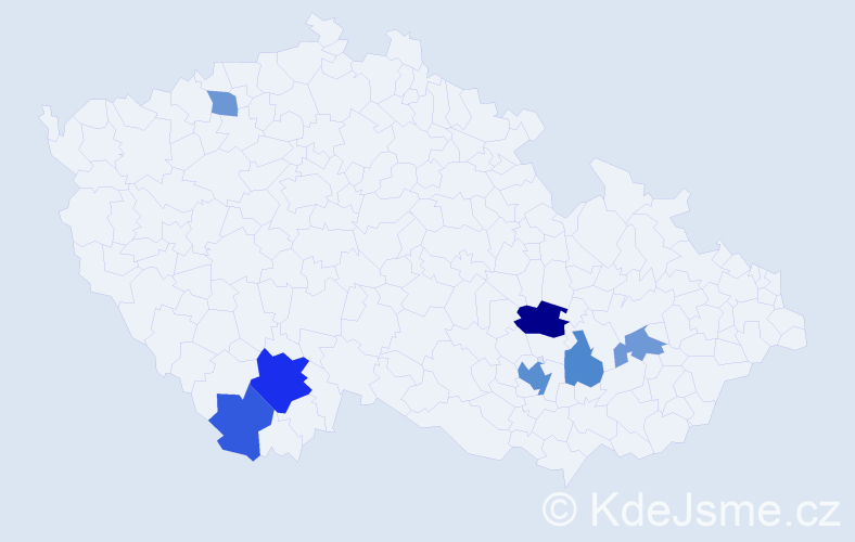 Příjmení: 'Sponarová', počet výskytů 13 v celé ČR