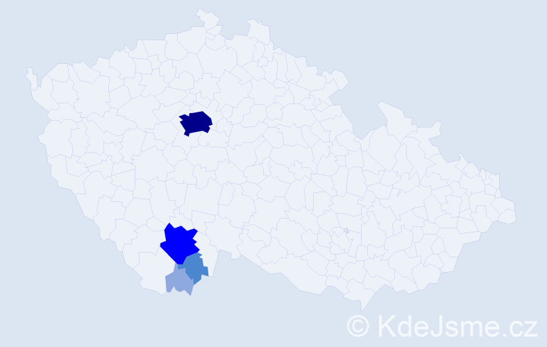 Příjmení: 'Witzany', počet výskytů 14 v celé ČR