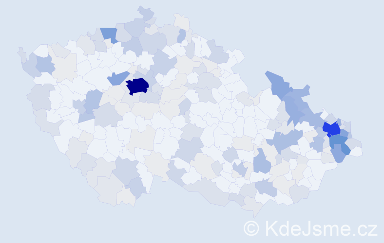 Příjmení: 'Zajac', počet výskytů 622 v celé ČR