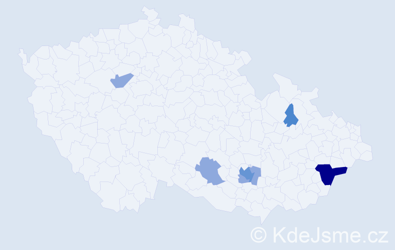 Příjmení: 'Bátlová', počet výskytů 18 v celé ČR