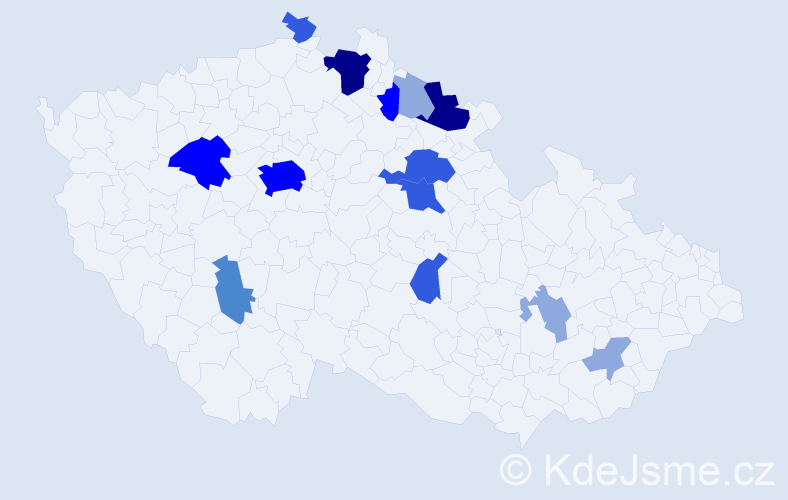Příjmení: 'Hedvičák', počet výskytů 41 v celé ČR
