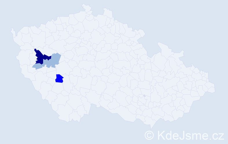 Příjmení: 'Klaubrová', počet výskytů 10 v celé ČR