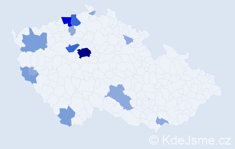 Příjmení: 'Mühlbauer', počet výskytů 38 v celé ČR
