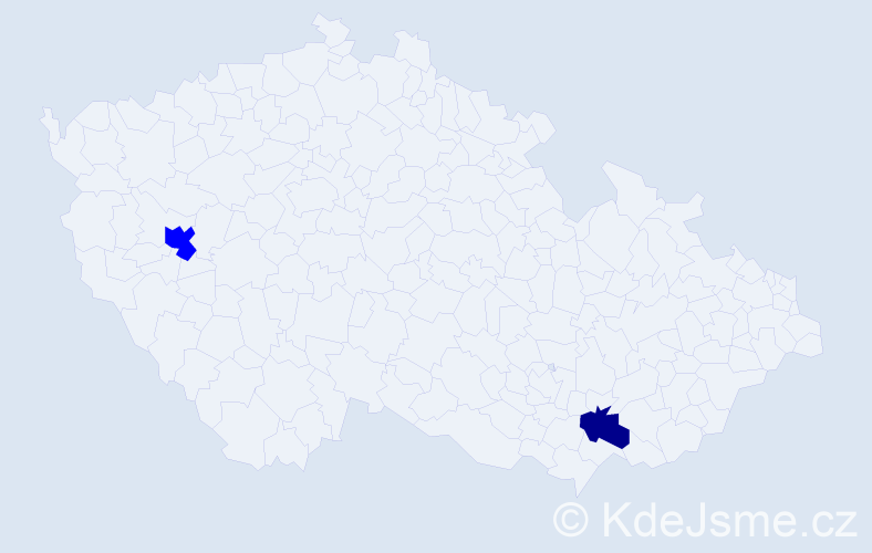 Příjmení: 'Prymak', počet výskytů 3 v celé ČR
