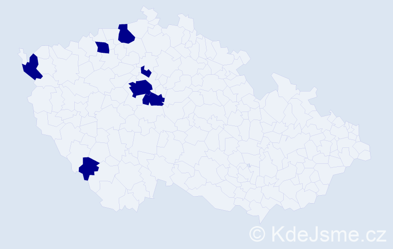 Příjmení: 'Kramla', počet výskytů 7 v celé ČR