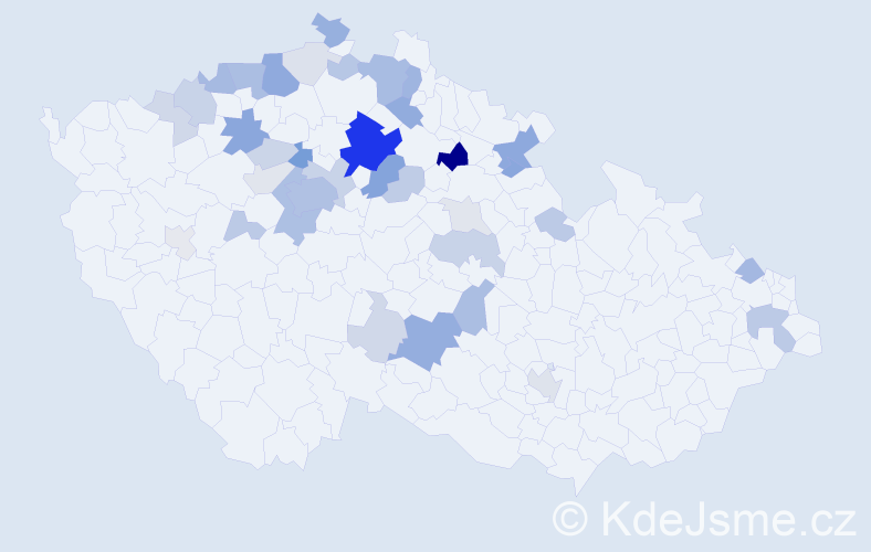 Příjmení: 'Kolátor', počet výskytů 128 v celé ČR