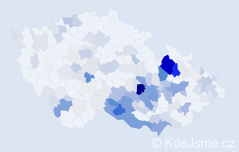 Příjmení: 'Skoumalová', počet výskytů 641 v celé ČR
